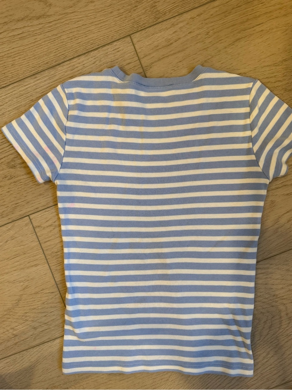 Ralph Lauren Light Blue & White Striped Short Sleeve Tee - Picture 2 of 4